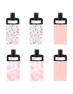 Paquete de 6 bolsas de viaje ANNGO para líquidos 90 ml rosa