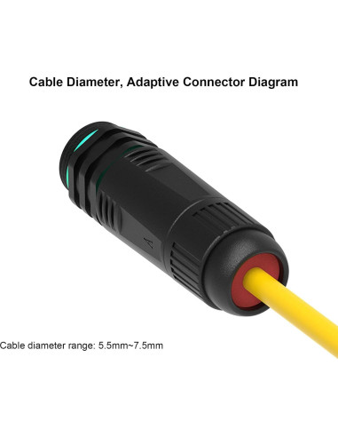 Adaptador de Extensión RJ45 Hembrado Zopsc CAT6 IP68 para Exterior