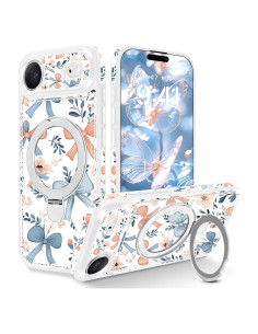 Funda Magnética Fingic para iPhone 17 Air Floral con Soporte