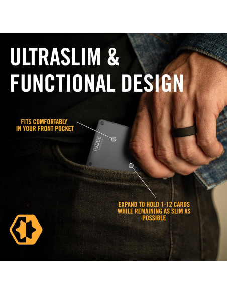 Billetera Ridge para hombres con bloqueo RFID - Titanio Gunmetal