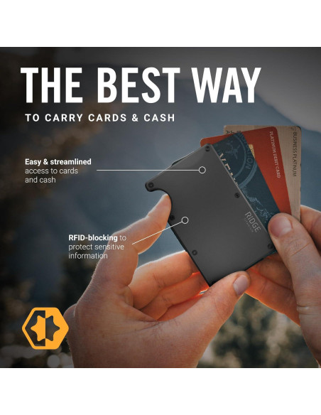 Billetera Ridge para hombres con bloqueo RFID - Titanio Gunmetal