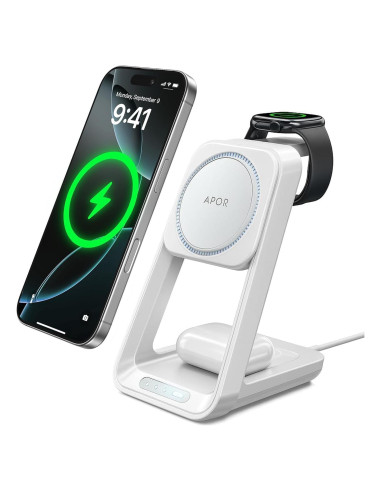 Estación de Carga 3 en 1 APOR para iPhone, Apple Watch y AirPods