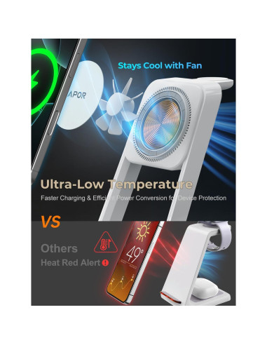 Estación de Carga 3 en 1 APOR para iPhone, Apple Watch y AirPods