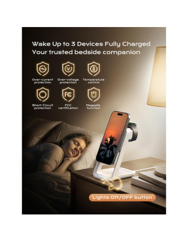 Estación de Carga 3 en 1 APOR para iPhone, Apple Watch y AirPods