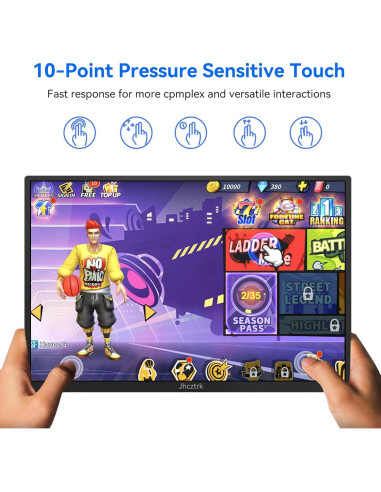 Monitor Portátil Táctil 14" Jhcztrk FHD 1920x1200 USB-C