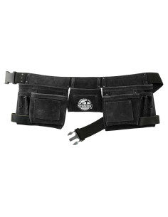 Cinturón de herramientas Graintex DS2312 de cuero negro 11 bolsillos
