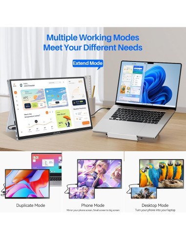Monitor Portátil Táctil 14" Jhcztrk FHD 1920x1200 USB-C