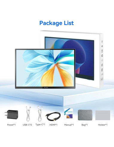 Monitor Portátil Táctil 14" Jhcztrk FHD 1920x1200 USB-C