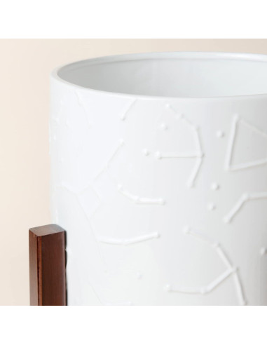 Maceta de Cerámica 10" LA JOLIE MUSE con Soporte de Madera