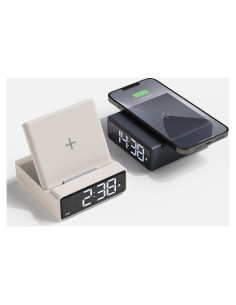 Cargador Inalámbrico Rápido 15W mooas con Reloj Mini Gris