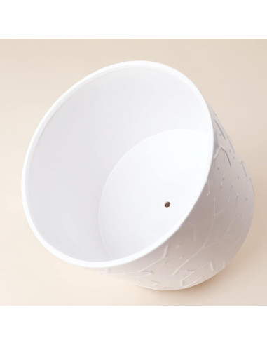 Maceta de Cerámica 10" LA JOLIE MUSE con Soporte de Madera