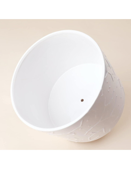 Maceta de Cerámica 10" LA JOLIE MUSE con Soporte de Madera