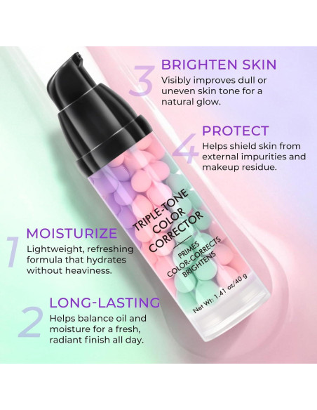 Primer Corrector de Color Akeeronn 3 en 1 SPF50+ 40g