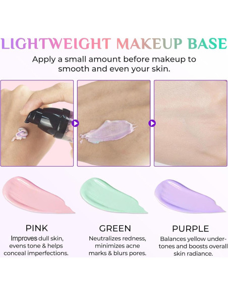 Primer Corrector de Color Akeeronn 3 en 1 SPF50+ 40g