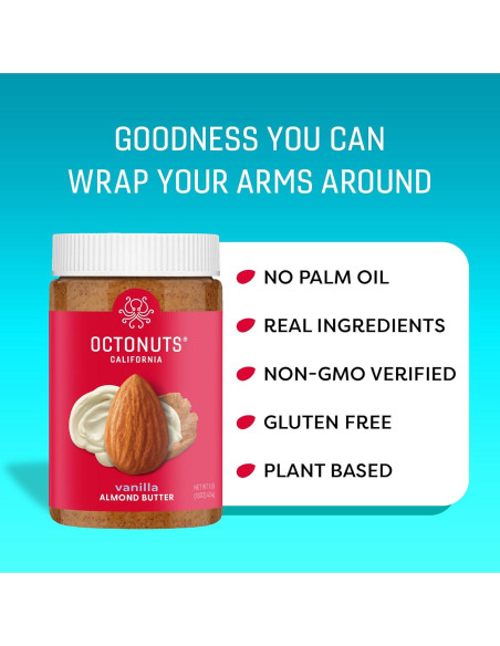 Mantequilla de Almendra Vainilla Asada Octonuts 453g - Vegana