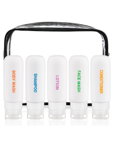 Botellas de Viaje Hethyo 5 Pack 85ml Silicona A Prueba de Fugas