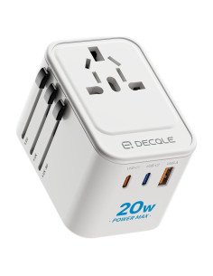 Adaptador de Viaje Universal LDNIO DQZ9 con 2 USB-C y 1 USB-A