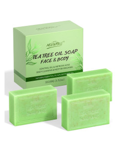 Jabón de Árbol de Té 3x100g - Limpieza Facial y Corporal