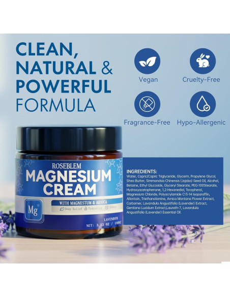 Crema de Magnesio con Árnica y Lavanda Roseblem 100g