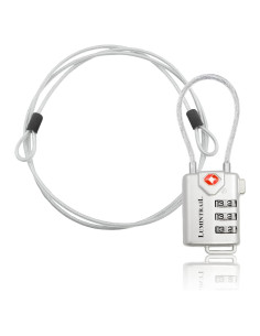 Candado TSA Lumintrail Plata 3 Dígitos con Cable 1.22m