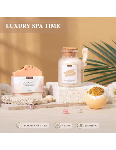 Set de Cesta de Regalo de Spa HSOEIXL 12 Piezas Coco 1.06kg