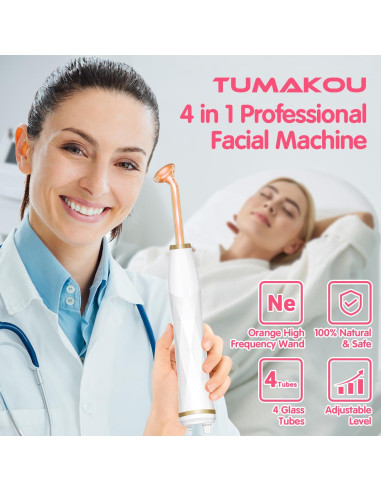 Máquina Facial de Alta Frecuencia TUMAKOU Naranja 4 Tubos