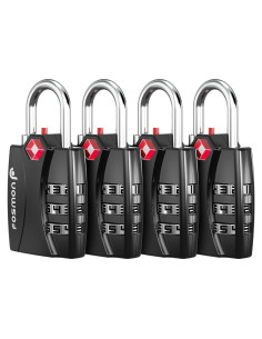 Candados de Equipaje TSA Fosmon 3 Dígitos Paquete de 4