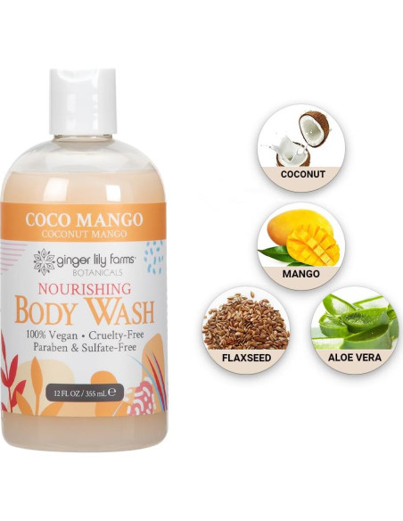 Jabón Corporal Nutritivo Ginger Lily Farms Coco Mango 354 ml