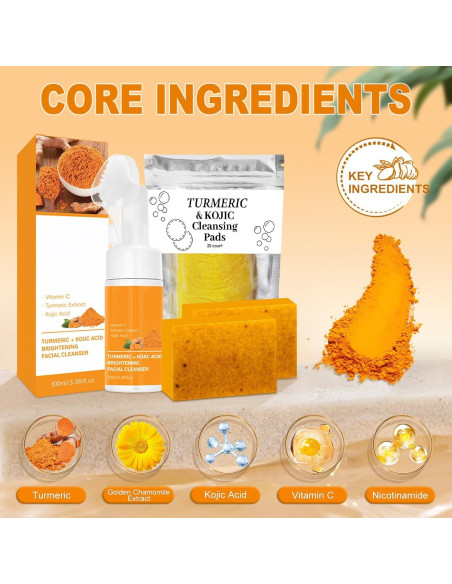 Juego de Cuidado de Piel de Cúrcuma Amdele - 4 Piezas