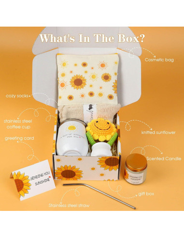 Cesta de Regalos de Girasol OHATOS para Mujeres - 7 Piezas