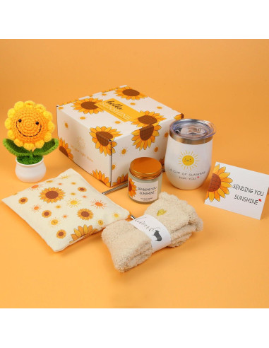 Cesta de Regalos de Girasol OHATOS para Mujeres - 7 Piezas
