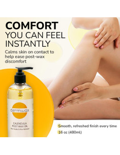 Aceite Post Cera Dermwax 473ml - Calma la Piel Después de Depilación 2