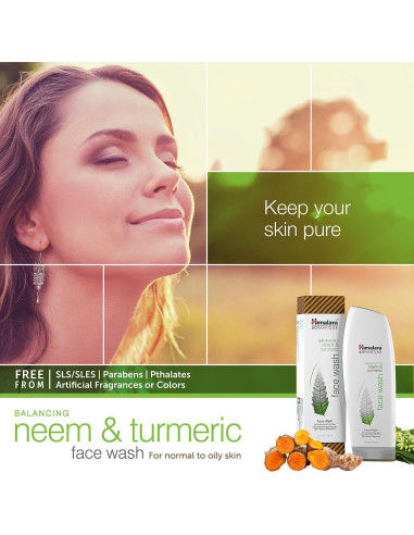 Limpiador Facial Equilibrante Himalaya Neem y Cúrcuma 150 ml