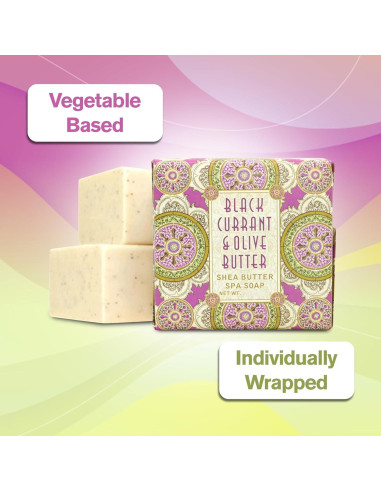 Jabón Botánico Mini Greenwich Bay - Paquete de 12 x 53.86 g - Grosella Negra y Mantequilla de Oliva