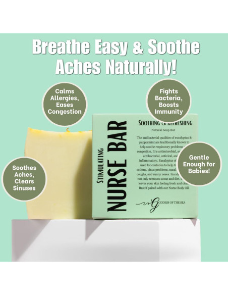 Barra de Enfermera Jabón Herbal Eucalipto Menta Moringa 117g