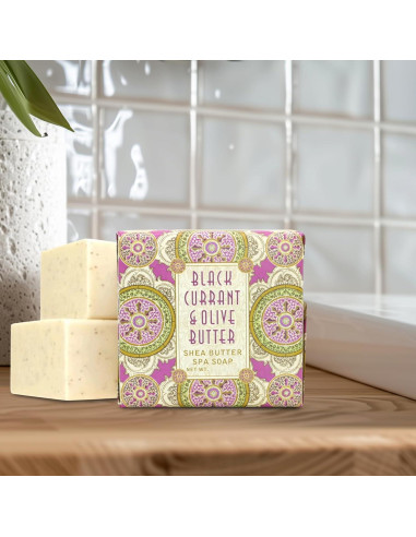 Jabón Botánico Mini Greenwich Bay - Paquete de 12 x 53.86 g - Grosella Negra y Mantequilla de Oliva