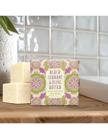 Jabón Botánico Mini Greenwich Bay - Paquete de 12 x 53.86 g - Grosella Negra y Mantequilla de Oliva