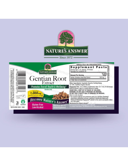 Extracto de Raíz de Genciana Nature's Answer 1000mg 60ml
