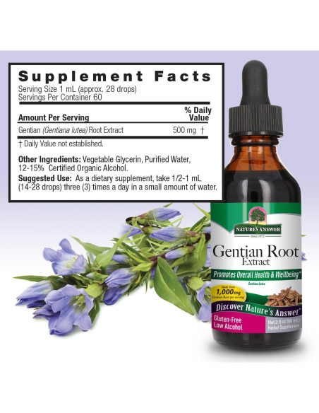 Extracto de Raíz de Genciana Nature's Answer 1000mg 60ml