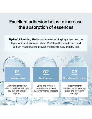 Mascarilla Facial Calmante Hydra-15 Ancors 5 Piezas Hidratante