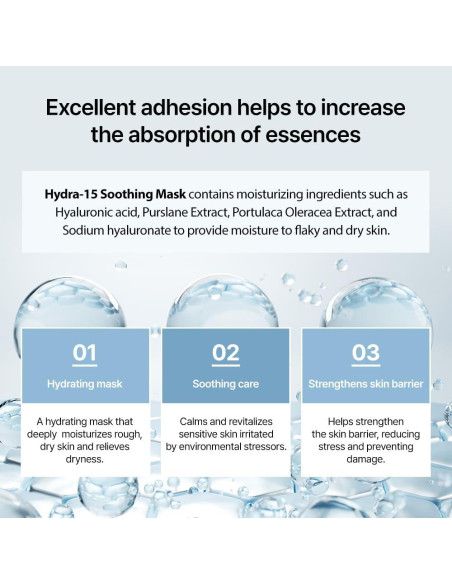 Mascarilla Facial Calmante Hydra-15 Ancors 5 Piezas Hidratante