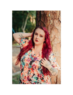 Camisetas de Verano para Mujeres Talla Grande XL-5XL Floral 2