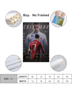 Póster de Lienzo Cristiano Ronaldo 30x45cm Decoración 2