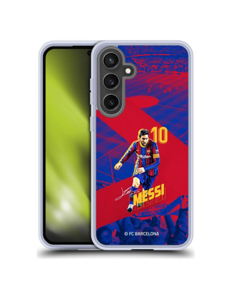 Funda de Gel Militar Head Case Designs FC Barcelona Messi para Samsung Galaxy S24 FE