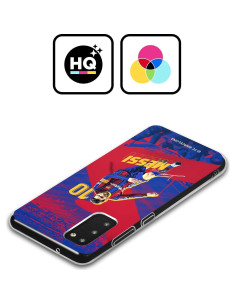 Funda de Gel Militar Head Case Designs FC Barcelona Messi para Samsung Galaxy S24 FE 2