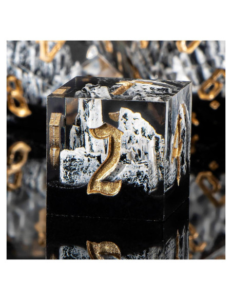 Juego de Dados de Resina DND Kerwells - 7 Piezas con Estuche