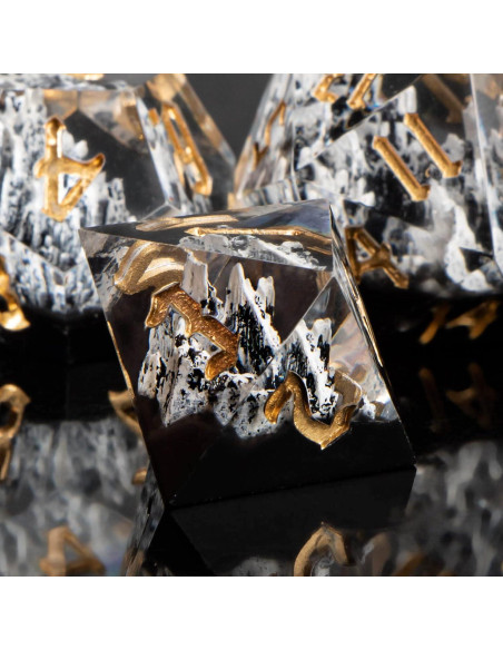 Juego de Dados de Resina DND Kerwells - 7 Piezas con Estuche