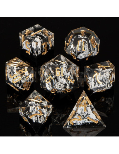 Juego de Dados de Resina DND Kerwells - 7 Piezas con Estuche