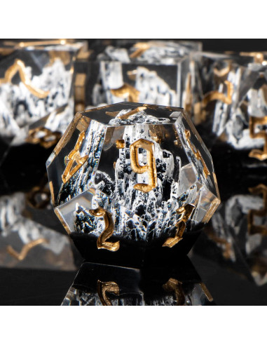 Juego de Dados de Resina DND Kerwells - 7 Piezas con Estuche