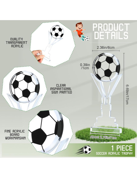Trofeo de Fútbol Acrílico Moucuny 17 cm para Campeonatos